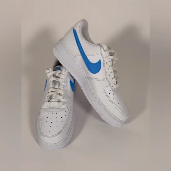 NWOT NIKE AIR FORCE 1 '07 Women – White/University Blue-white-volt - Picture 2 of 8
